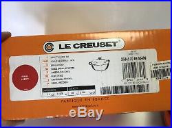 Le Creuset Cast Iron Round Casserole/dutch Oven 2 3/4 Quart Cherry Red Nib