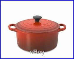 Le Creuset Cast-Iron Round Dutch Oven-Cerise (Red)-5 1/4-Qt-Retails $450