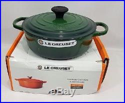 Le Creuset Cast Iron Round Dutch Oven Classic Green 3.5 Quart 3 1/2 Lid NEW NIB