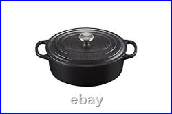 Le Creuset Cast Iron Signature Oval Casserole, 29cm, 29 cm, Matte Black