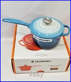 Le Creuset Cast Iron Signature Saucepan 1.75 Quart with Lid Ombre Blue NIB RARE