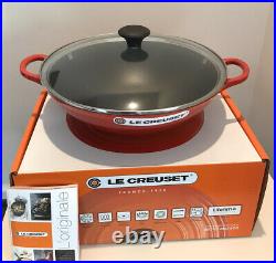 Le Creuset Cast Iron Signature Wok-Cerise-5Qt-Retails $400