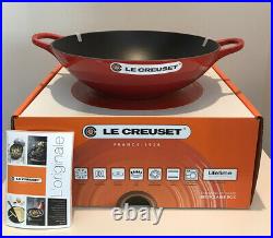 Le Creuset Cast Iron Signature Wok-Cerise-5Qt-Retails $400