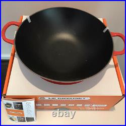 Le Creuset Cast Iron Signature Wok-Cerise-5Qt-Retails $400