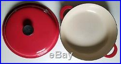 Le Creuset Cherry Red 3.5 Quart #30 Cast Iron Lidded 12 Braiser/Dutch Oven