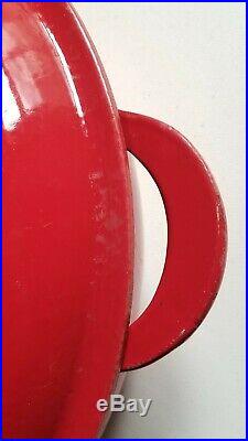 Le Creuset Cherry Red 3.5 Quart #30 Cast Iron Lidded 12 Braiser/Dutch Oven