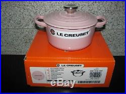 Le Creuset Chiffon Pink 1.0 Qt Small Cast Iron Dutch Oven #14 5-1/2