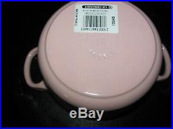 Le Creuset Chiffon Pink 1.0 Qt Small Cast Iron Dutch Oven #14 5-1/2