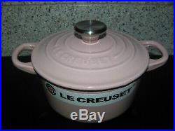 Le Creuset Chiffon Pink 1.0 Qt Small Cast Iron Dutch Oven #14 5-1/2