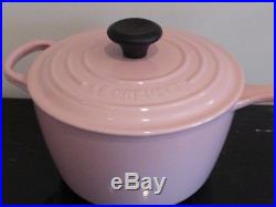 Le Creuset Chiffon Pink 2 Qt 1.8 Liters #18 Cast Iron Saucepan