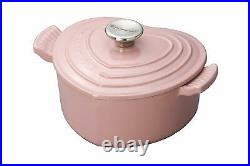 Le Creuset Chiffon Pink Cast Iron Heart Cocotte 1 1/8 Qt 16 CM Rare Color