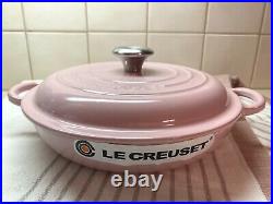 Le Creuset Chiffon Pink Signature Cast Iron Round Braiser 1 1/2 Qt New