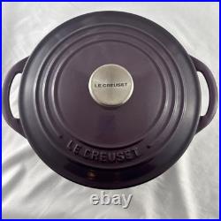 Le Creuset Cocotte Ronde 22 Enameled Cast Iron Dutch Oven Purple 3.5 Qt France