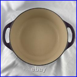 Le Creuset Cocotte Ronde 22 Enameled Cast Iron Dutch Oven Purple 3.5 Qt France