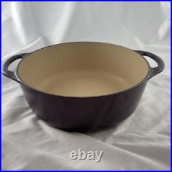 Le Creuset Cocotte Ronde 22 Enameled Cast Iron Dutch Oven Purple 3.5 Qt France