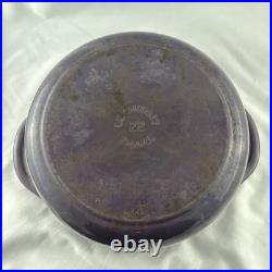 Le Creuset Cocotte Ronde 22 Enameled Cast Iron Dutch Oven Purple 3.5 Qt France