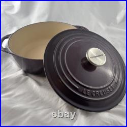 Le Creuset Cocotte Ronde 22 Enameled Cast Iron Dutch Oven Purple 3.5 Qt France