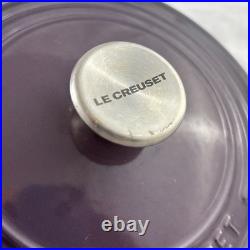 Le Creuset Cocotte Ronde 22 Enameled Cast Iron Dutch Oven Purple 3.5 Qt France