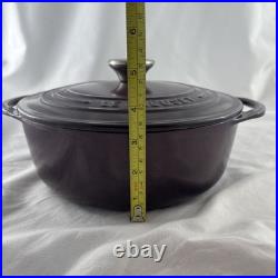 Le Creuset Cocotte Ronde 22 Enameled Cast Iron Dutch Oven Purple 3.5 Qt France