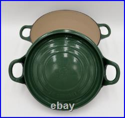 Le Creuset Dutch Oven 24 French 4 Qt RARE Lid & Green Round Enameled Cast Iron