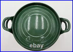 Le Creuset Dutch Oven 24 French 4 Qt RARE Lid & Green Round Enameled Cast Iron