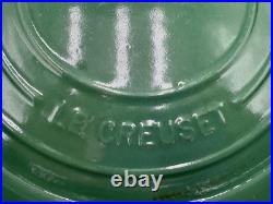 Le Creuset Dutch Oven 24 French 4 Qt RARE Lid & Green Round Enameled Cast Iron