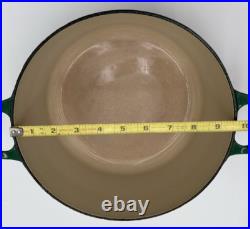 Le Creuset Dutch Oven 24 French 4 Qt RARE Lid & Green Round Enameled Cast Iron