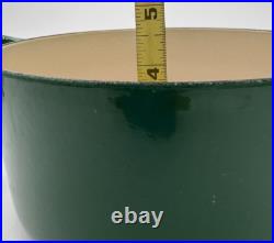 Le Creuset Dutch Oven 24 French 4 Qt RARE Lid & Green Round Enameled Cast Iron