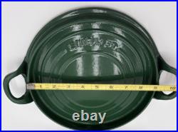 Le Creuset Dutch Oven 24 French 4 Qt RARE Lid & Green Round Enameled Cast Iron