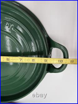 Le Creuset Dutch Oven 24 French 4 Qt RARE Lid & Green Round Enameled Cast Iron