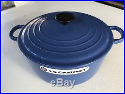 Le Creuset Dutch Oven Cast Iron 5.5Qt #26 Blue Cobalt(see Details)