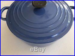 Le Creuset Dutch Oven Cast Iron 5.5Qt #26 Blue Cobalt(see Details)