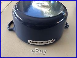 Le Creuset Dutch Oven Cast Iron 5.5Qt #26 Blue Cobalt(see Details)