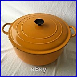 Le Creuset Dutch Oven G Unique Vintage Mustard Color 7.25 Qt Large 11