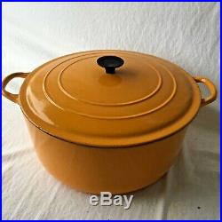 Le Creuset Dutch Oven G Unique Vintage Mustard Color 7.25 Qt Large 11