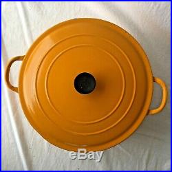 Le Creuset Dutch Oven G Unique Vintage Mustard Color 7.25 Qt Large 11