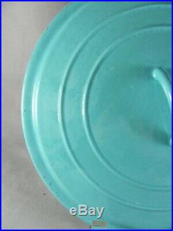 Le Creuset E Turquoise Dutch Oven, 9-5/8, round, cast iron, stock pot, blue vtg