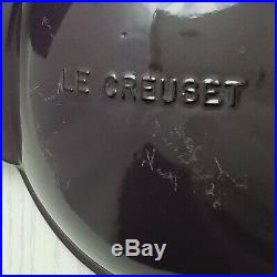 Le Creuset Eggplant Cast Iron 5 Qt Casserole Dish Purple Dutch Oven France Rare