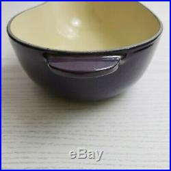 Le Creuset Eggplant Cast Iron 5 Qt Casserole Dish Purple Dutch Oven France Rare