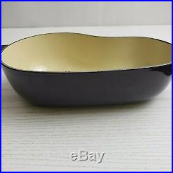 Le Creuset Eggplant Cast Iron 5 Qt Casserole Dish Purple Dutch Oven France Rare