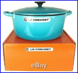 Le Creuset Enamel Cast Iron 5.5 Qt. Round Dutch Oven Caribbean Blue New In Box