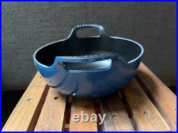 Le Creuset Enamel Cast Iron Balti Black Interior Pot, 2 QT, MARSEILLE Blue