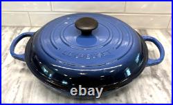 Le Creuset Enameled 30 Cast Iron Braiser Blue shallow