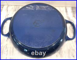 Le Creuset Enameled 30 Cast Iron Braiser Blue shallow