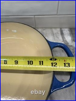 Le Creuset Enameled 30 Cast Iron Braiser Blue shallow