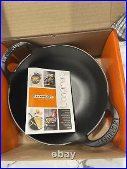 Le Creuset Enameled Cast Iron Balti Dish, Black. New In Box