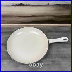 Le Creuset Enameled Cast Iron Omelette Shallow Pan Skillet 9 3/4 Meringue Read