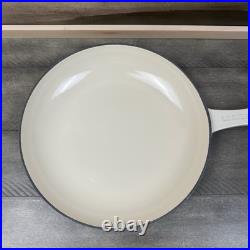 Le Creuset Enameled Cast Iron Omelette Shallow Pan Skillet 9 3/4 Meringue Read