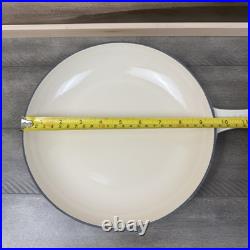 Le Creuset Enameled Cast Iron Omelette Shallow Pan Skillet 9 3/4 Meringue Read