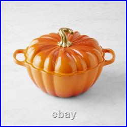 Le Creuset Enameled Cast Iron Pumpkin Cocotte 4-Qt Persimmon Color for Halloween